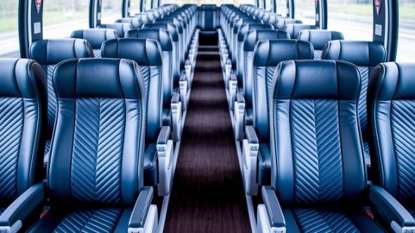 50 passenger charter bus inside columbus