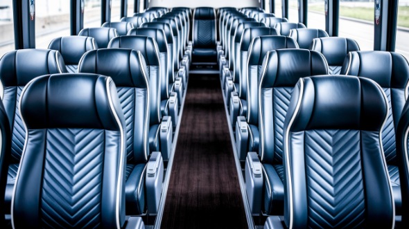 56 passenger charter bus inside columbus
